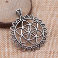 Openwork Geometric Flower Pendant in 1 Metal Finish for Jewelry Making view 2