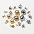 Polished Metal Ball Charms in Ten Size and Finish Options view 1