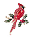 Red Gold Tone Bird Crystal Metal Brooch Pin for Jackets and Lapels view 1