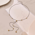 Two-Tone Stainless Micro Pave Zircon Pull Y Necklace view 2