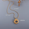Textured Organic Hollow Circle Pendant Necklace Snake Chain view 2