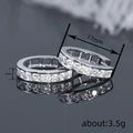 Channel-Set Square Clear Stone Hoop Earrings In Two Metal Tones view 4