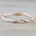 Twisted Vine Clear-Stone Pave Band Ring In Three Metal Tones view 4