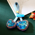 Jeweled Leather Cherry Keychains in Five Pictured Color Options view 4