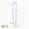 Multicolor Eight Point Five Millimeter Round Bead Carabiner Necklaces view 8