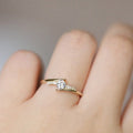 Gold Crossed Band Clear Center Stone Ring Metal Alloy view 1