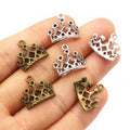 Small Crown Pendants in Antique Bronze and Silver Tone Finishes view 2