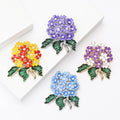 Enamel Hydrangea Brooch with Crystal Centers in Four Colors view 4