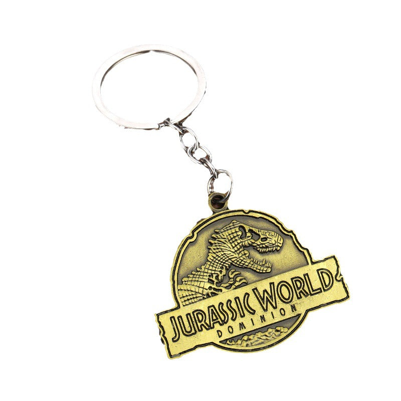 Vintage Metal Dinosaur Keychain Bag Charm Movie Gift Accessory