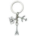 Silver-Tone Metal Airplane And Travel Charm Keychains, 10 Styles view 5