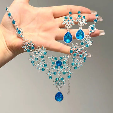 Butterfly Floral Teardrop Necklace and Earring Set