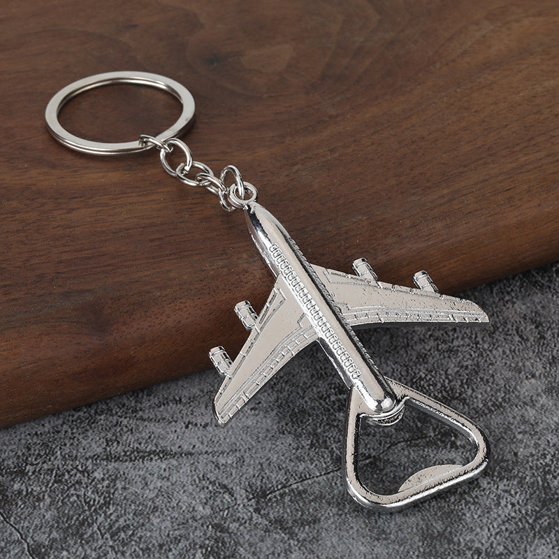 Vintage Airplane Bottle Opener Alloy Keychain Wedding Favor Gift