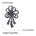 Crystal Ribbon Bow Brooch in Three Dark Tone Colorways view 6