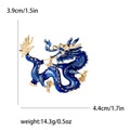 Coiled Chinese Dragon Enamel Brooch in Five Colors view 7