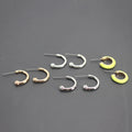 Mixed Finish Small C Shaped Hoop Stud Earrings Four Pair Set view 3