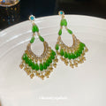 Green Beaded Chandelier Tassel Stud Earrings Fashion Jewelry view 3