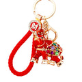 Jeweled Lucky Elephant Keychains in Red Gold Blue and Assorted Colors view 5