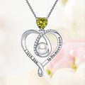 Silver Tone Infinity Heart Pearl Pendant Necklace Polished Chain Fashion Jewelry view 2