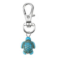 Turquoise Blue Sea Turtle Lobster Clasp Keychain Charm view 5