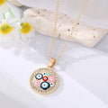 Gold and Silver Tone Crystal Multicolor Evil Eye Pendant Necklaces view 6
