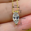 Marquise CZ Pendant Necklace Cable Chain Gold Silver view 4