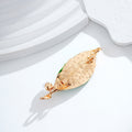 Leaf Crystal Enamel Two Designs Metal Brooch Pin for Jackets and Lapels view 3
