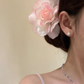 Sheer Mesh Rose Flower Side Hair Clips Four Colors view 4