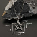 Hollow Dotted Star Pendant Necklace Gold Silver Black Gold view 4