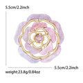 Openwork Acrylic Rose Brooch Crystal Center Four Colors view 9