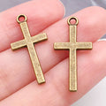 Antique Bronze Zinc Alloy Cross Charm Pendant for DIY Bracelet Necklace Religious Jewelry