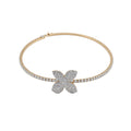 Crystal Butterfly Collar Necklace in Silver and Gold Tones view 5