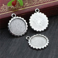 Fluted Round Pendant Bezel Settings in Two Antique Finishes view 4
