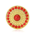 Round Beaded Medallion Brooch in Four Bright Colorways view 5