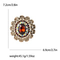 Large Oval Faceted Glass Crystal Brooch in Six Colorways view 8