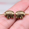 Decorated Elephant Small Hole Metal Beads in Three Finishes view 8