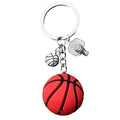 Red Basketball PVC Keychain with Hoop and Ball Charms view 5