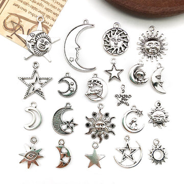 Antique Silver Moon and Sun Metal Charms with 48 Listed Options