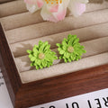 Five Color Layered Daisy Flower Statement Stud Earrings view 2