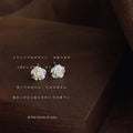 Mini Iridescent White Rose Flower Stud Earrings Pair view 1