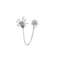 Silver and Black Spider Web Chain Ear Cuff Earrings view 6