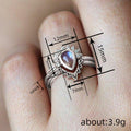 Teardrop Iridescent Stone Geometric Halo Ring Two Tones view 4