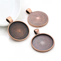Textured Back Round Pendant Settings in Nine Metal Finishes view 9