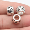 11x11x8.3mm 2.6g Antique Silver Zinc Alloy Cross Flower Textured Large Hole Spacer Beads for DIY Bracelets