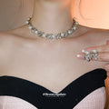 Gold Pearl X And Turquoise Necklace Bracelet Stud Styles view 4