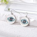Gold and Silver Tone Crystal Evil Eye Round Hook Earrings view 4