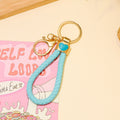 Heart Accent Braided Cord Keychain Gold Hardware 8 Colors view 8