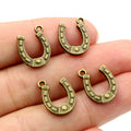 Lucky Horseshoe Charms in Bronze and Silver Designs view 9