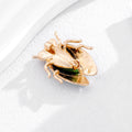 Blue and Orange Cicada Wing Gold Tone Metal Brooch Pin view 4