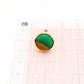 Gold Tone Round Wood and Resin Color Block Stud Earrings in Five Colors view 2