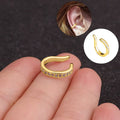 Open Ear Cuff Clip Clear Pavé Row Gold or Silver Tone view 6
